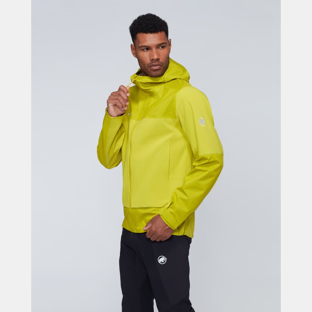 Ducan Guide HS Hooded Jacket Men in acacia - detail view 3