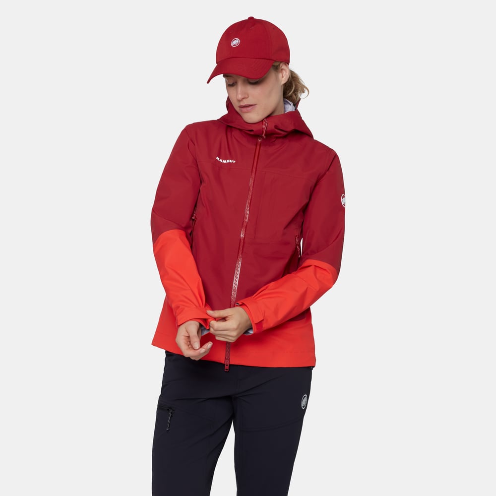 Alto Guide HS Hooded Jacket Women in dark mammut red-mammut red - detail view 1