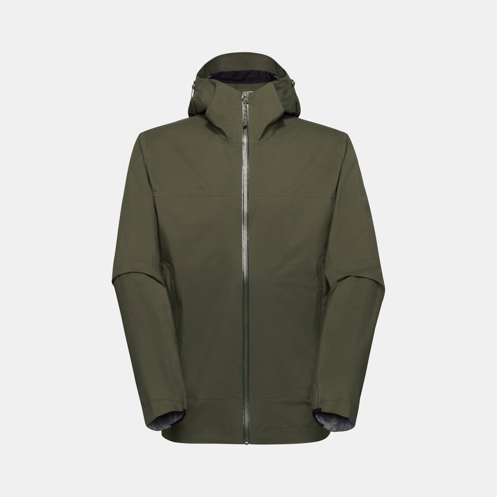 Ducan HS Hooded Jacket Men in dark marsh, Hardshell Jackets - main product image