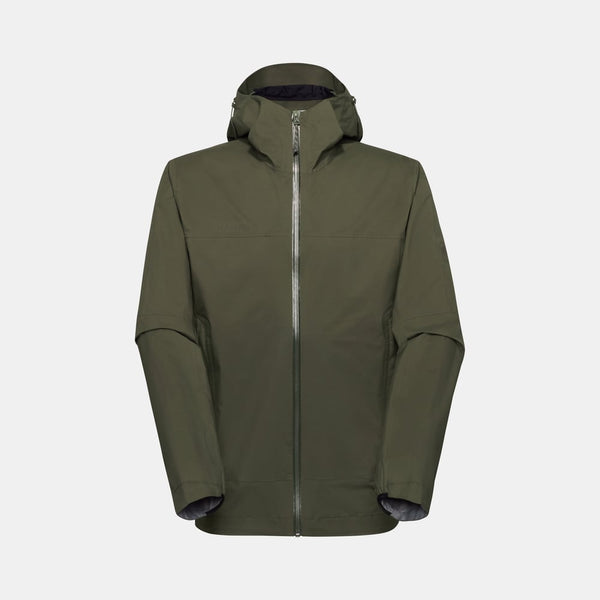 Ducan HS Hooded Jacket Men in dark marsh, Hardshell Jackets - main product image