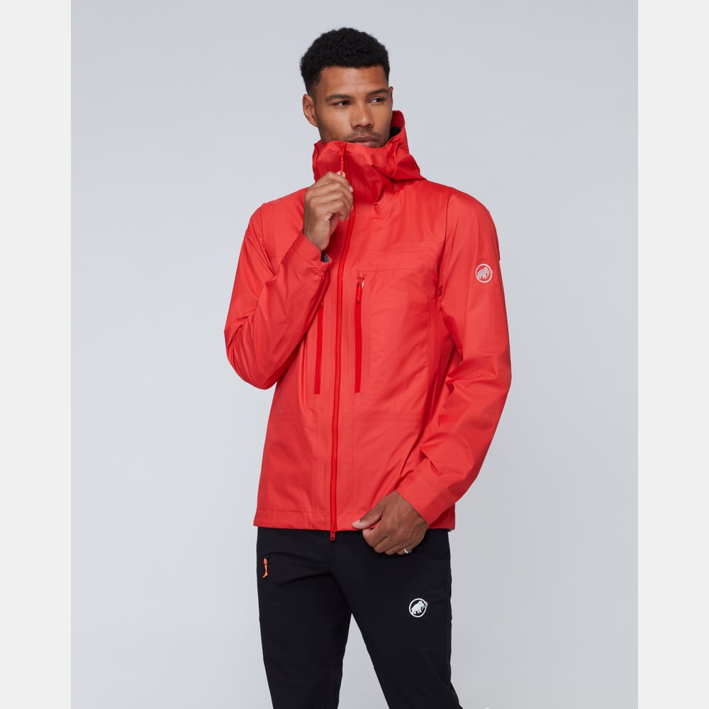 Taiss Light HS Hooded Jacket Men in mammut red - detail view 1
